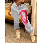 Lovely Street Print Grey Pants