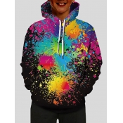 Lovely Trendy Hooded Collar Print Black Boy Hoodie