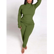Lovely Leisure Hooded Collar Print Loose Army Gree