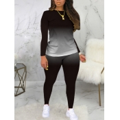 LW Plus Size Round Neck Gradient Pants Set