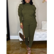 LW Turtleneck Fold Design Pants Set