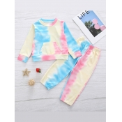 Lovely Stylish O Neck Gradient Print Multicolor Gi