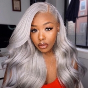 Lovely Stylish Long Curly Silver Wigs