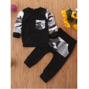 Lovely Sportswear O Neck Camo Print Patchwork Boy 