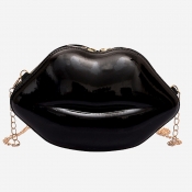 Lovely Trendy Lip Black Crossbody Bags