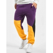Lovely Sportswear Patchwork Yellow Men Pants