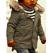 Lovely Casual Hooded Collar Pocket Patched Army Gr