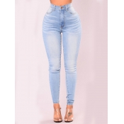 Lovely Casual Basic Skinny Baby Blue Jeans
