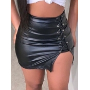 lovely Street Bandage Design Black Skirt
