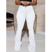Lovely Casual Basic White Jeans