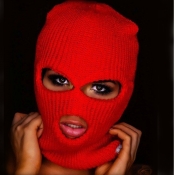 Lovely Hollow-out Red Facekini Face Mask