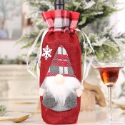 Lovely Christmas Day Cartoon Print Red Wine Bag