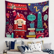 Lovely Christmas Day Cartoon Print Red Decorative 