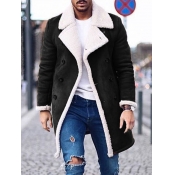 LW Men Casual Turndown Collar Buttons Design Black