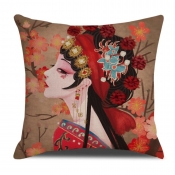 Lovely Chic Print Red Decorative Pillow Case