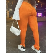 Lovely Casual Striped Skinny Orange Plus Size Pant