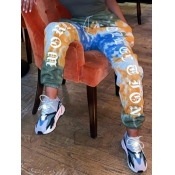 Lovely Stylish Letter Print Multicolor Pants