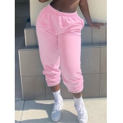 Lovely Casual Basic Pink Pants