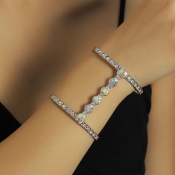 Lovely Trendy Rhinestone Decorative Silver Bracele