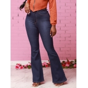 Lovely Stylish Flared Deep Blue Jeans