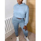 Lovely Casual Hooded Collar Dropped Shoulder Sleev