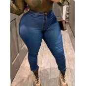 Lovely Casual Basic Skinny Blue Jeans