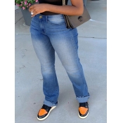 Lovely Street Basic Skinny Deep Blue Plus Size Jea