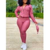 Lovely Sportswear Turndown Collar Zipper Design Pi