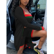 Lovely Chic Striped Patchwork Black Three Piece Sh