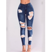 LW High-waisted High Stretchy Ripped Jeans