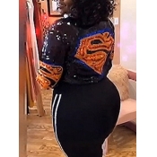 LW Plus Size Sequined Print Jacket