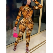 Lovely Street Half A Turtleneck Tie Dye Yellow Two