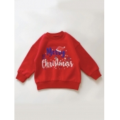 Lovely Trendy Christmas Day Letter Print Red Boy H