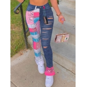 LW Patchwork Ripped Jeans