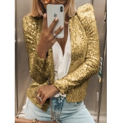 Lovely Stylish Conventional Collar Sequined Decora
