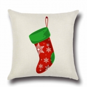 Lovely Christmas Elements Print Red Decorative Pil