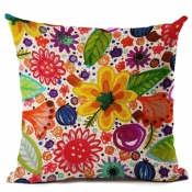 Lovely Floral Print Multicolor Decorative Pillow C