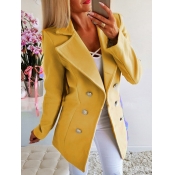 Lovely Work Turndown Collar Double Breasted Design