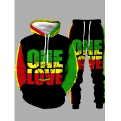 LW Men One Love Letter Print Tracksuit Set