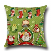 Lovely Trendy Santa Claus Tree Print Green Decorat