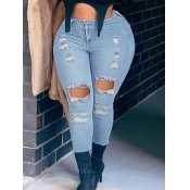 LW Plus Size High-waisted Ripped Jeans
