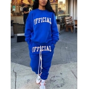 LW Letter Print Oversized Tracksuit Set