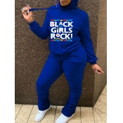 LW Geometric Letter Print Drawstring Tracksuit Set
