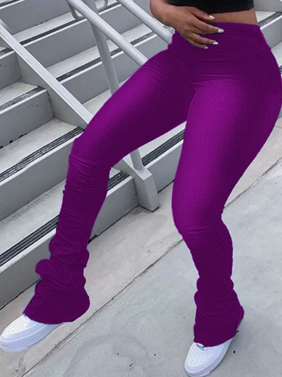 LW Highwaisted Fold Design Pants Sale LovelyWholesale