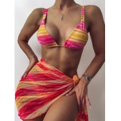 Lovely Casual See-through Bandage Design Rose Red 