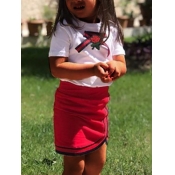 Lovely Girl Trendy Christmas Day Floral Print Red 