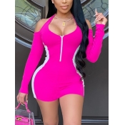 Lovely Sportswear Patchwork Hollow-out Rose Red Mi