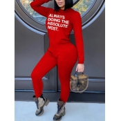 LW Round Neck Letter Print Pants Set