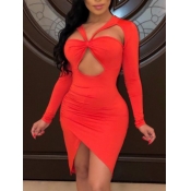 Lovely Sexy Hollow-out Cross-over Design Asymmetri