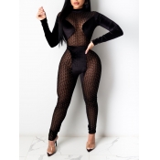 Lovely Sexy Half A Turtleneck See-through Patchwor